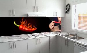 شیشه طرح دار کابینت