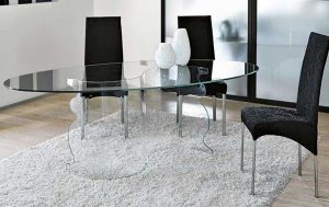 شیشه میز بیضی