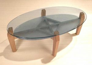 شیشه میز بیضی