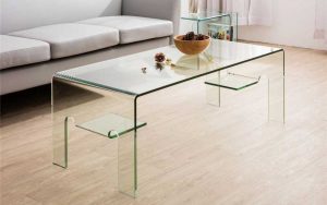 میز شیشه ای جلو مبلی
