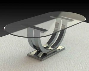 شیشه میز بیضی