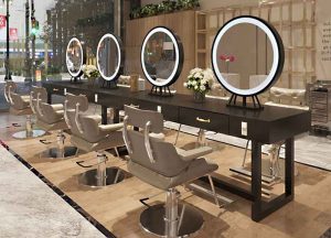 آینه آرایشگاه گرد