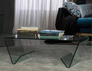 میز خم شیشه ای