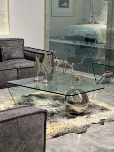 میز شیشه خم